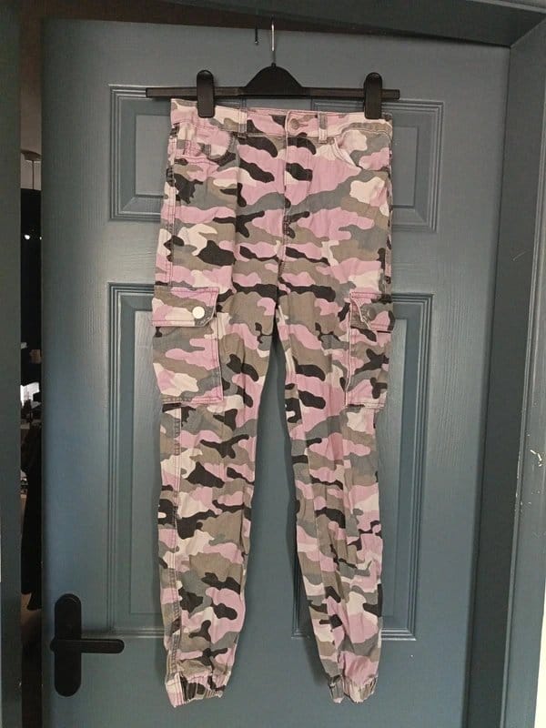 New Look Pink Camo Cargo Pants - 1