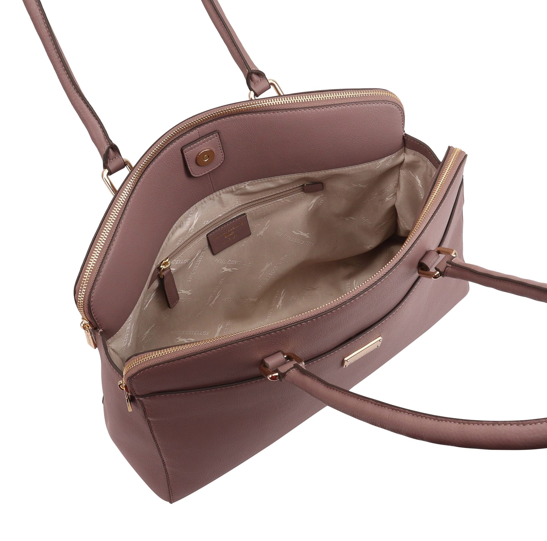 Paul Costelloe Paul Costelloe Women's Marina Leather Shoulder Bag in Pink - 4