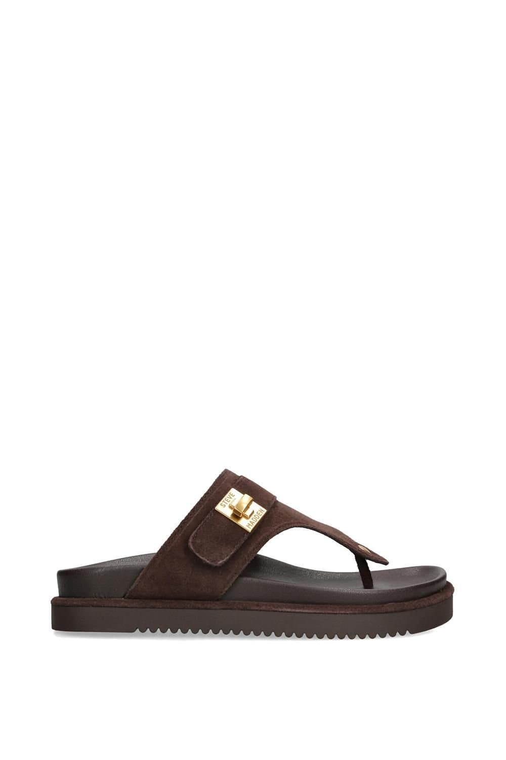 Steve Madden Steve Madden Women's 'Tuned In 880' Dark Brown Suede Sandals