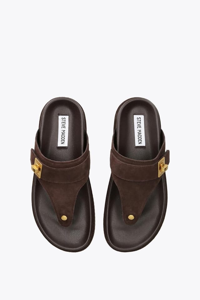 Steve Madden STEVE MADDEN Women's 'Tuned In 880' Suede Sandals in Dark Brown - 2