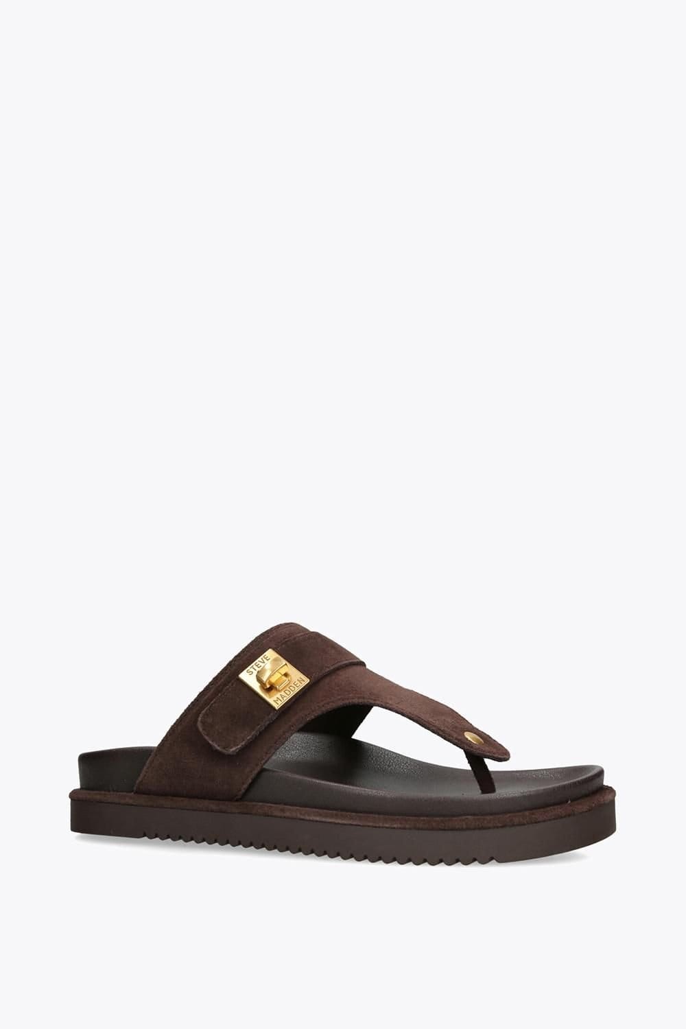 Steve Madden STEVE MADDEN Women's 'Tuned In 880' Suede Sandals in Dark Brown - 4