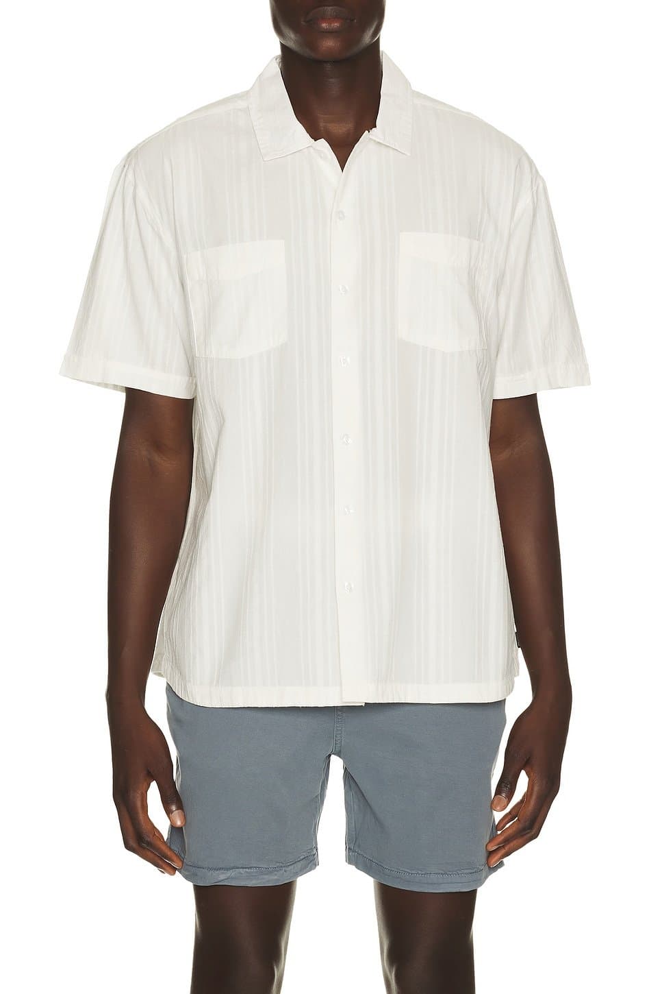 revolve Revolve Off White Jacquard Stripe Woven Shirt