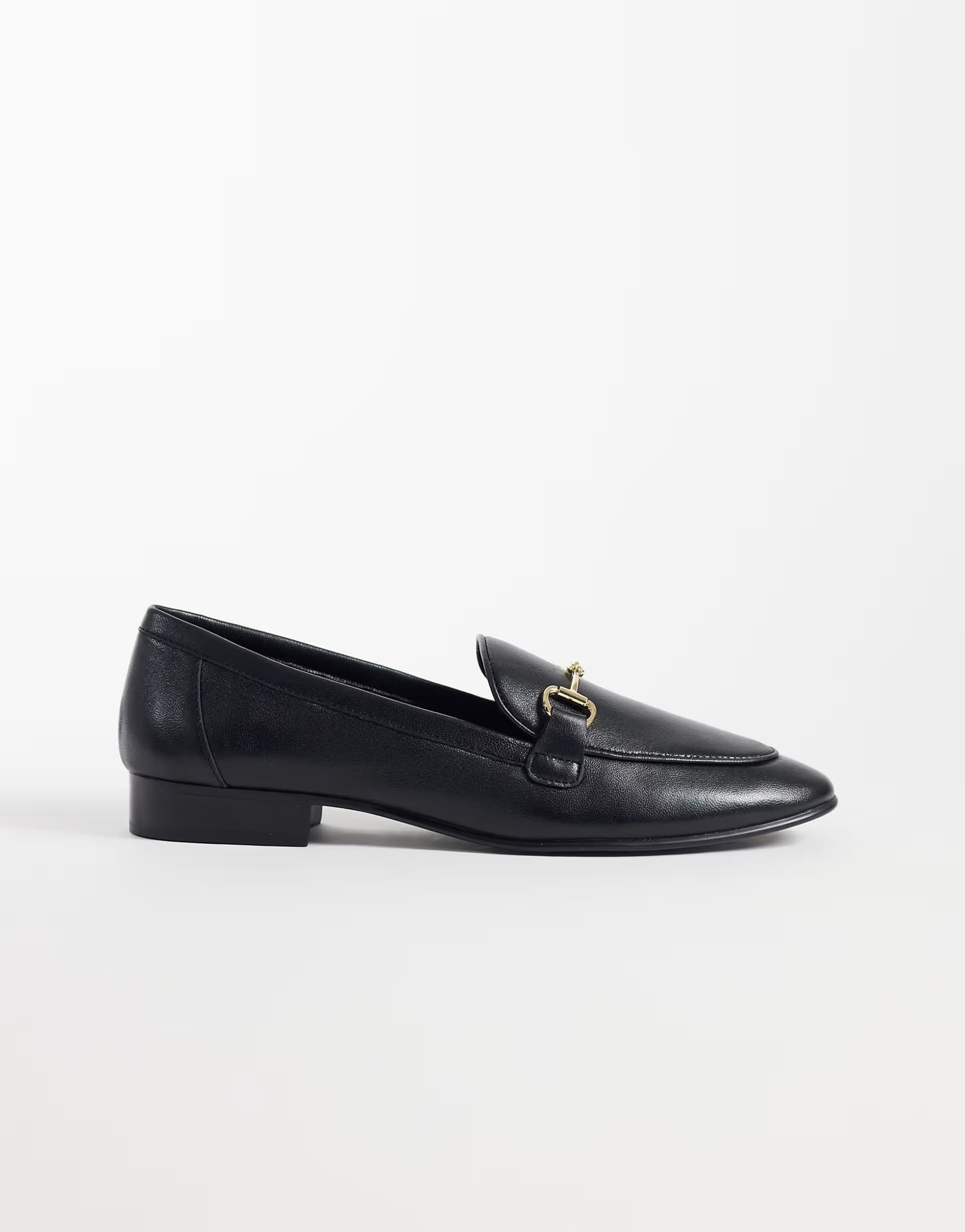 ASOS ASOS Black Leather Snaffle Detail Loafer