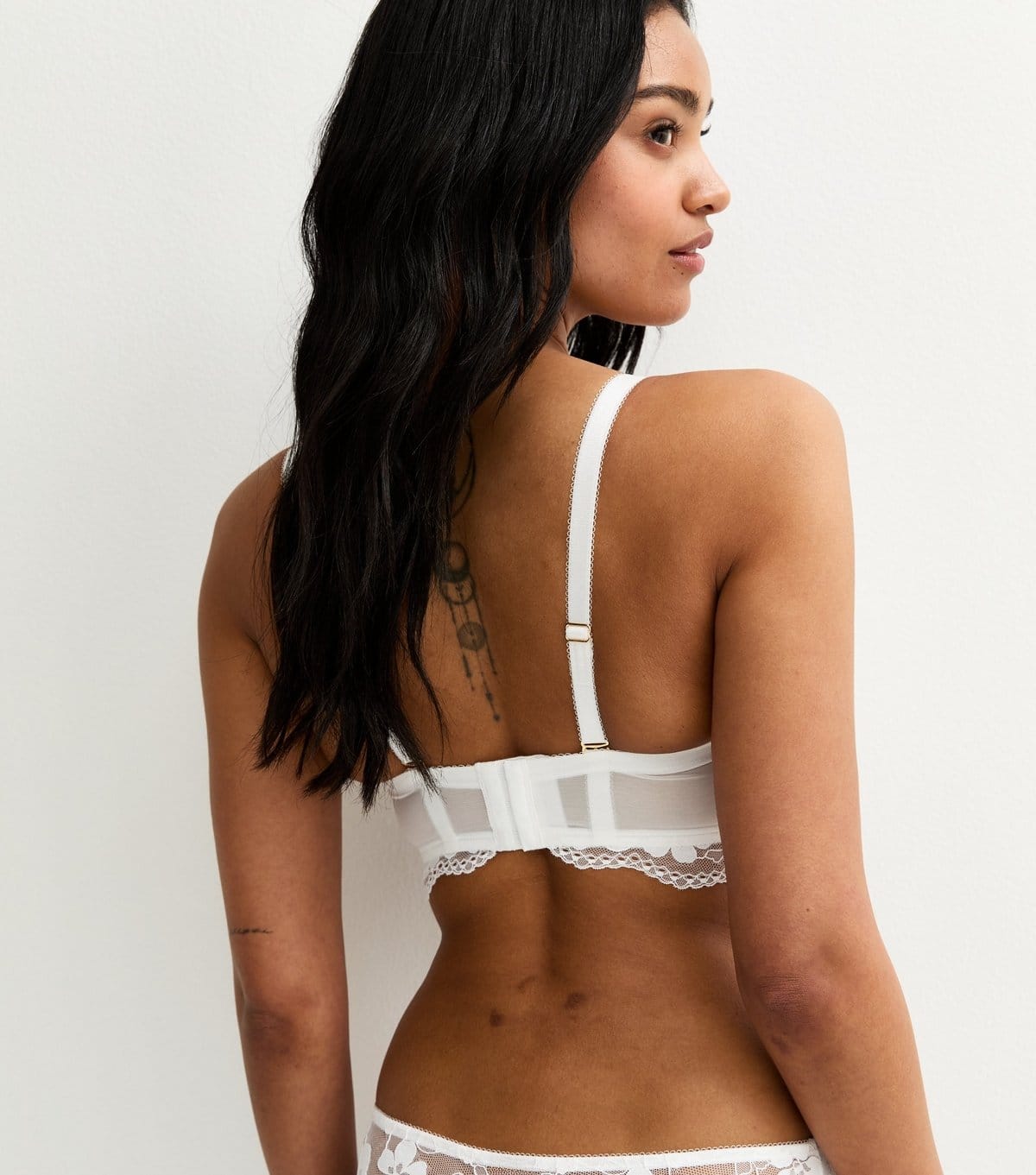New Look Women's White DD+ Lace Longline Multiway Bra New Look - 4