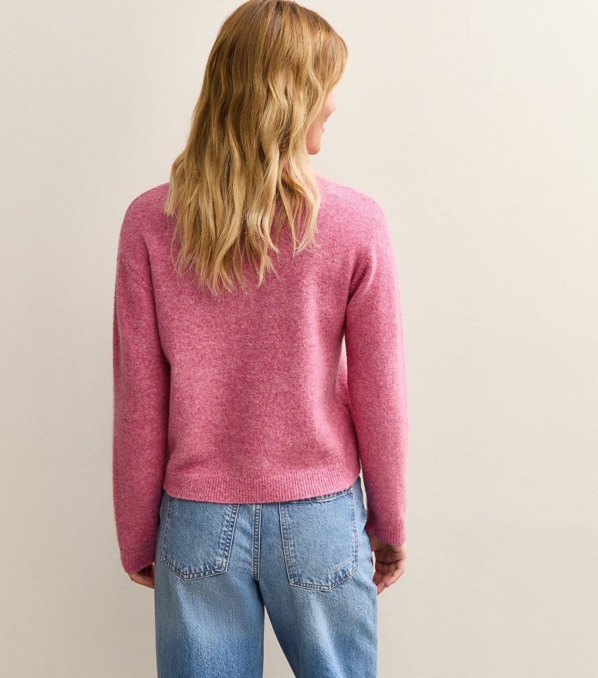 New Look Women's Pink Midweight Knit Polo Jumper New Look - 4