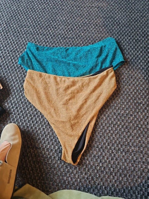 ASOS Asos size 20 22 gold glitter sparkly bikini bottoms swim suit swimming costume