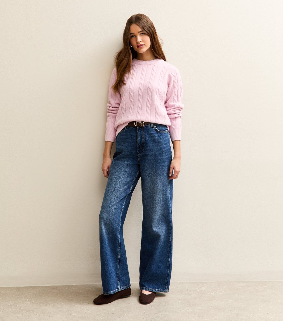 New Look Women's Light Pink Cable Knit Crew Neck Jumper New Look - 3