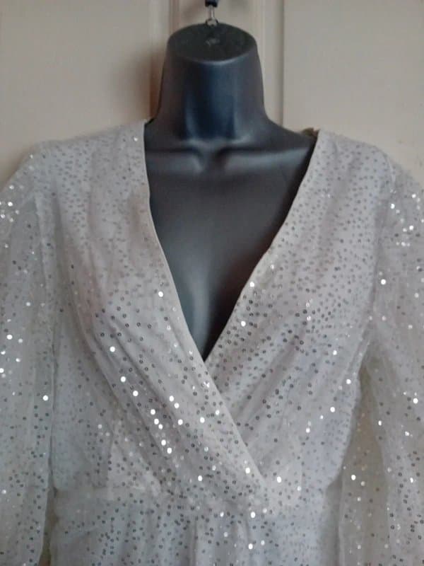 Shein White sequin mini dress