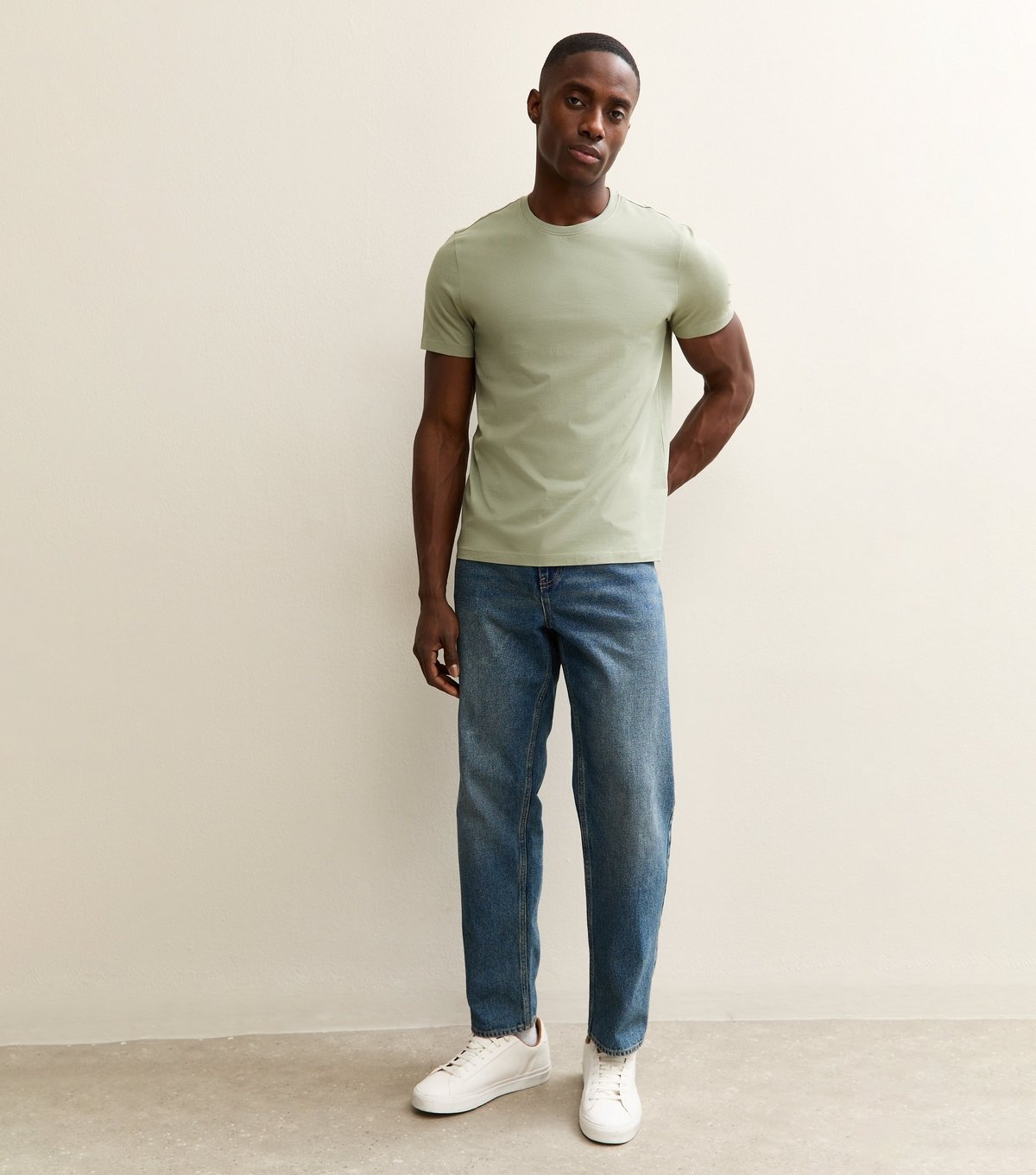 New Look Men's Light Green Regular Crew Neck Jersey T-Shirt New Look - 2