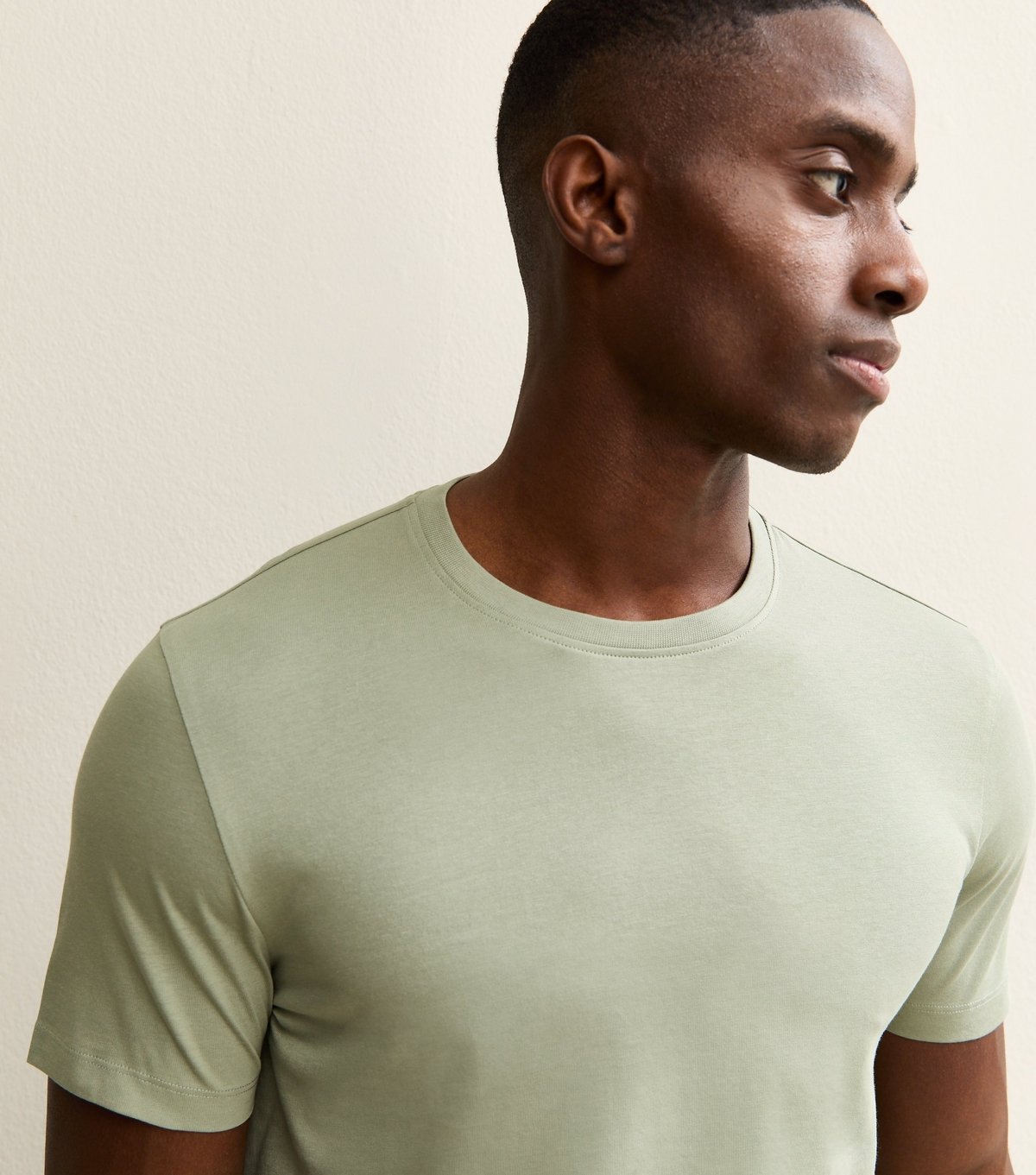 New Look Men's Light Green Regular Crew Neck Jersey T-Shirt New Look - 3
