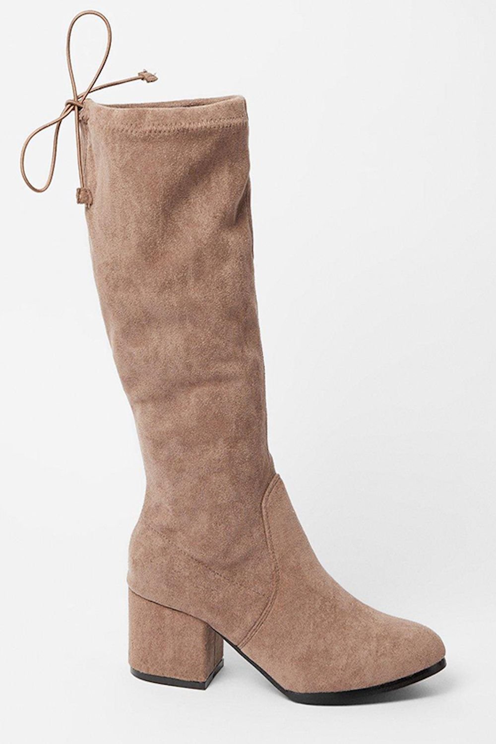 Down To Earth Down To Earth Women's Knee High Block Heel Boots in Taupe - 2