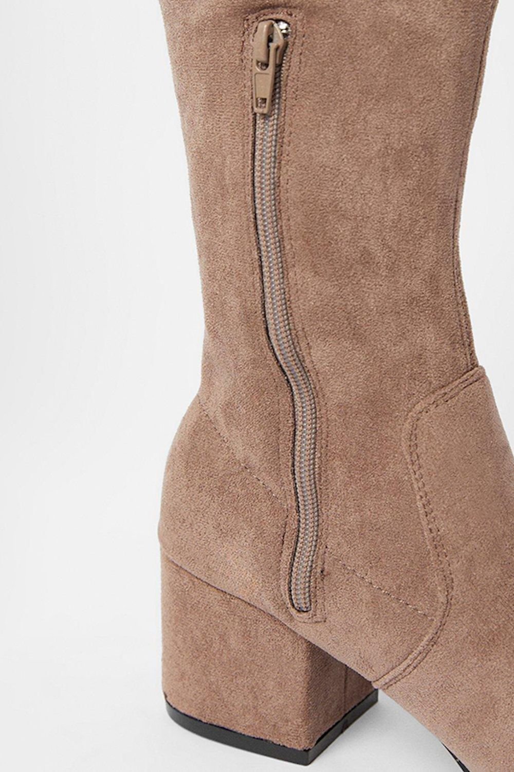 Down To Earth Down To Earth Women's Knee High Block Heel Boots in Taupe - 4