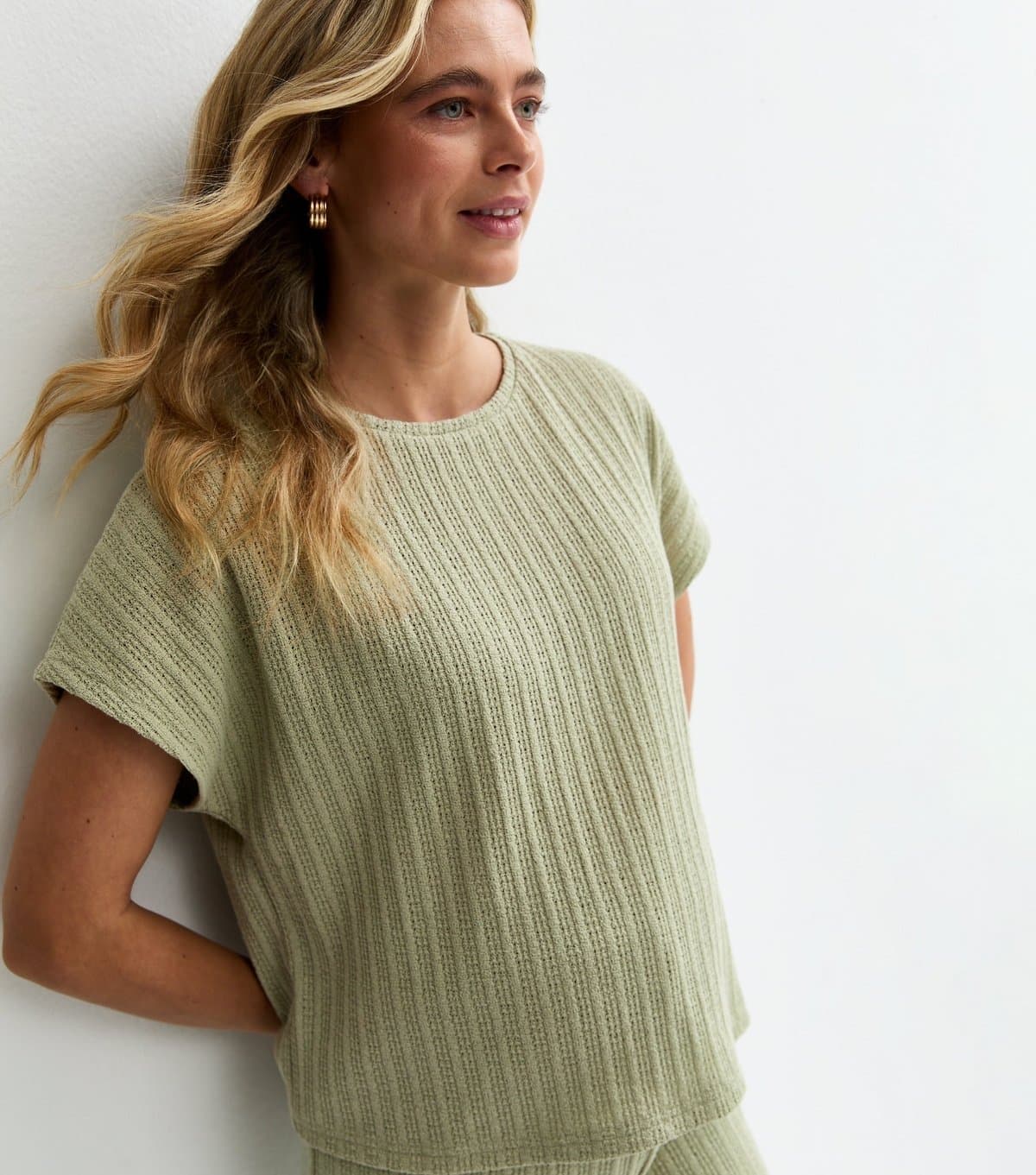 New Look Women's Maternity Light Green Pointelle Top New Look