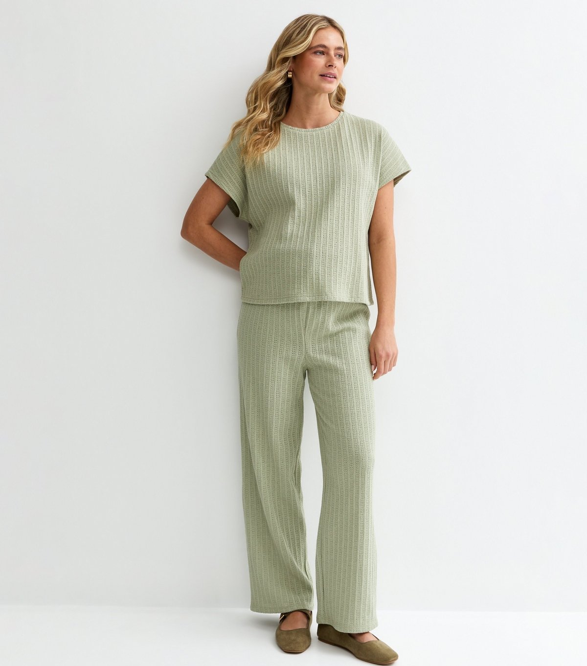 New Look Women's Maternity Light Green Pointelle Top New Look - 3