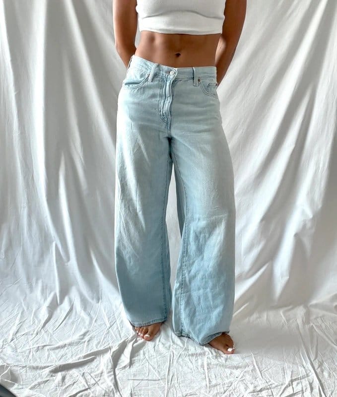 Levi's Light Blue Baggy Wide Leg Jeans W27 L31