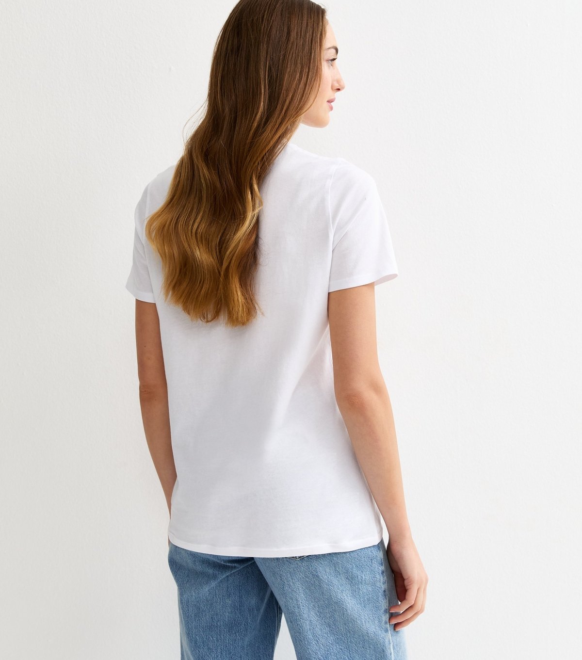 New Look Women's Tall White Cotton Orange Print T-Shirt New Look - 4