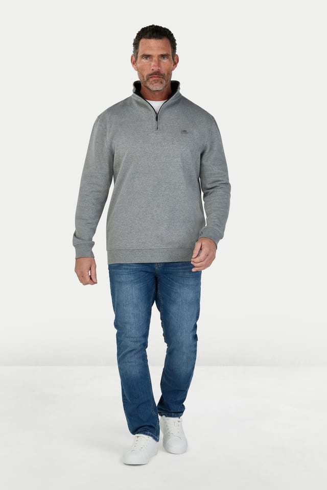 raging bull Raging Bull Men's Classic Jersey Quarter Zip Sweat in Grey - 2