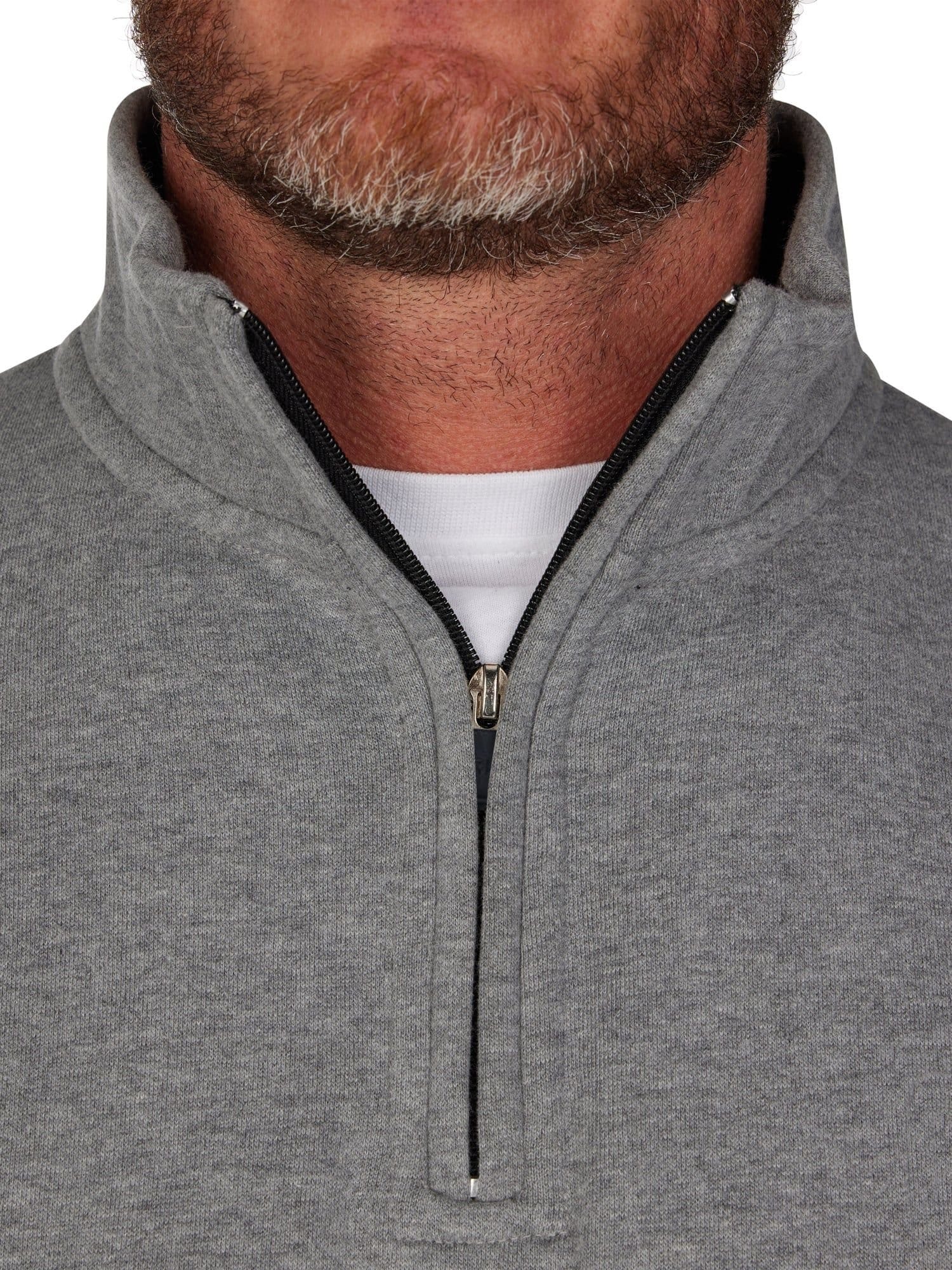 raging bull Raging Bull Men's Classic Jersey Quarter Zip Sweat in Grey - 4