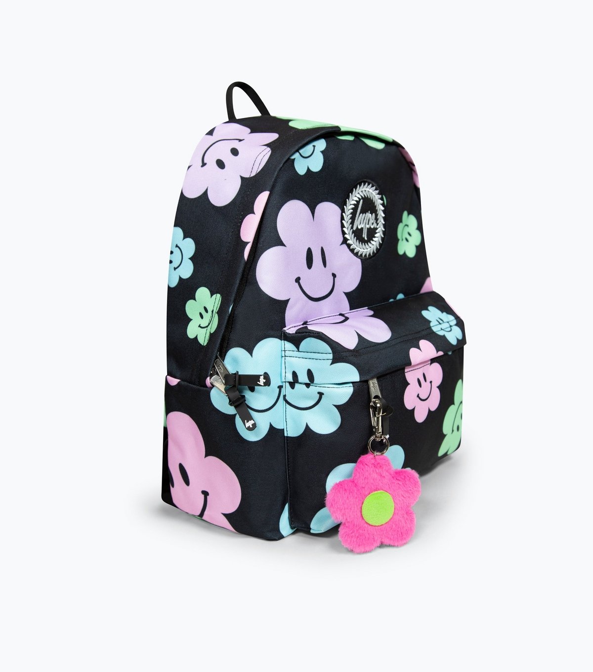 Hype Black Floral Print Iconic Backpack HYPE New Look - 2