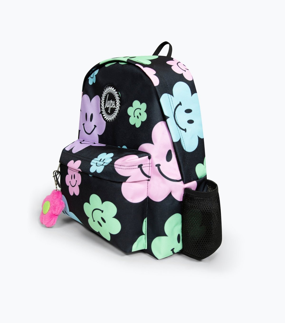 Hype Black Floral Print Iconic Backpack HYPE New Look - 4
