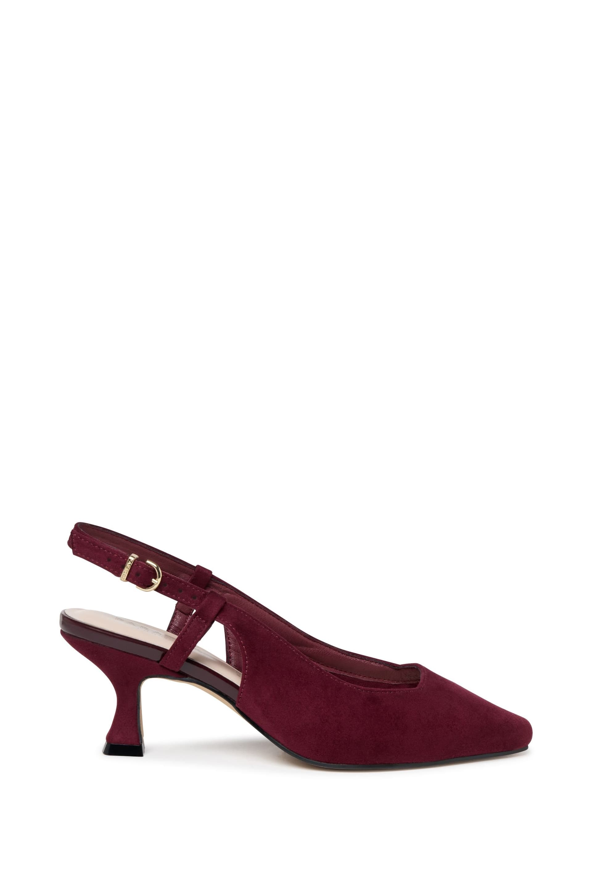 Paradox London Paradox London Women's Fervora' Wide Fit Mid Heel Chisel Toe Sling Backs in Burgundy