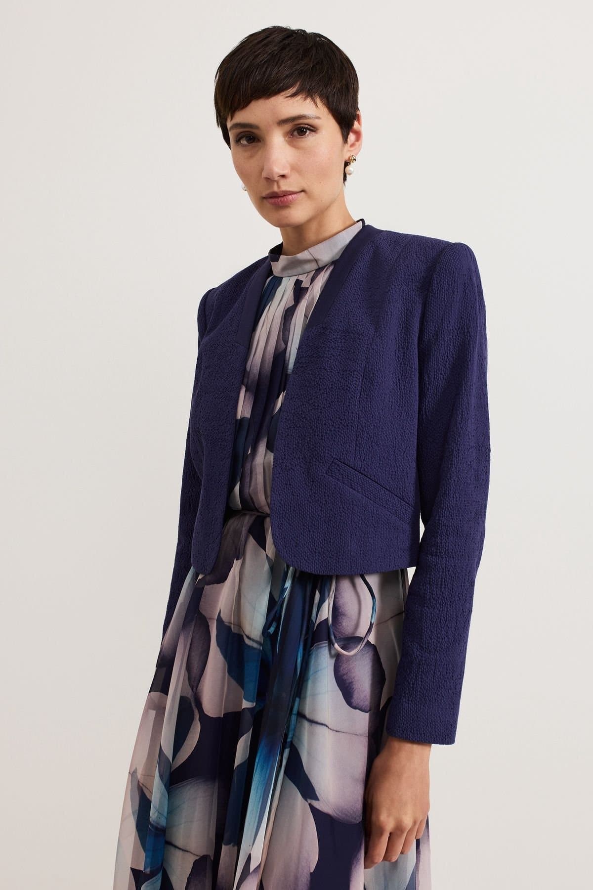 Phase Eight Phase Eight Women's Olivia Textured Short Jacket in Dark Navy