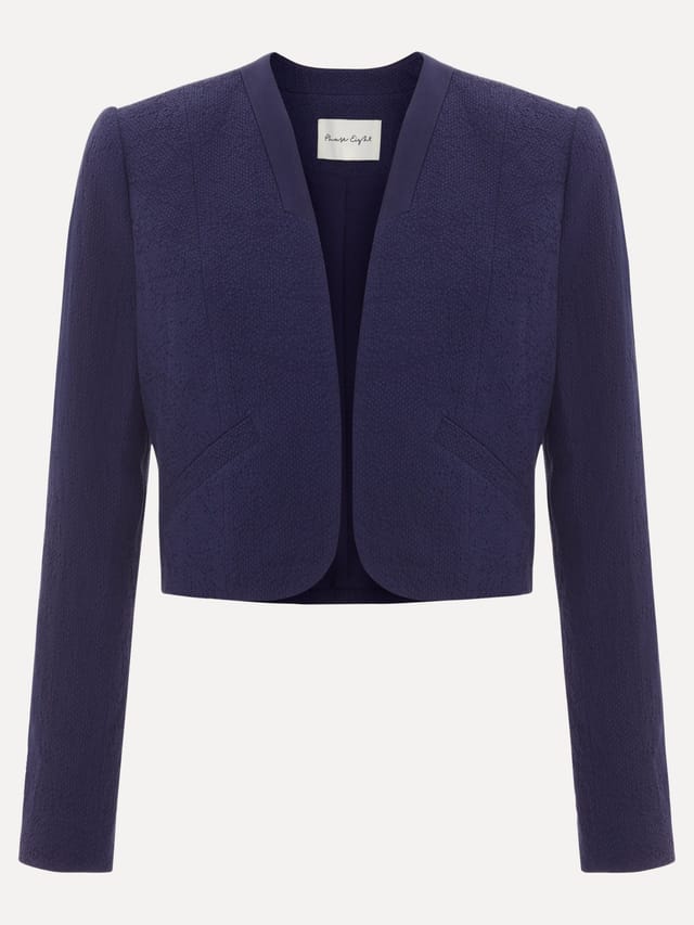 Phase Eight Phase Eight Women's Olivia Textured Short Jacket in Dark Navy - 2