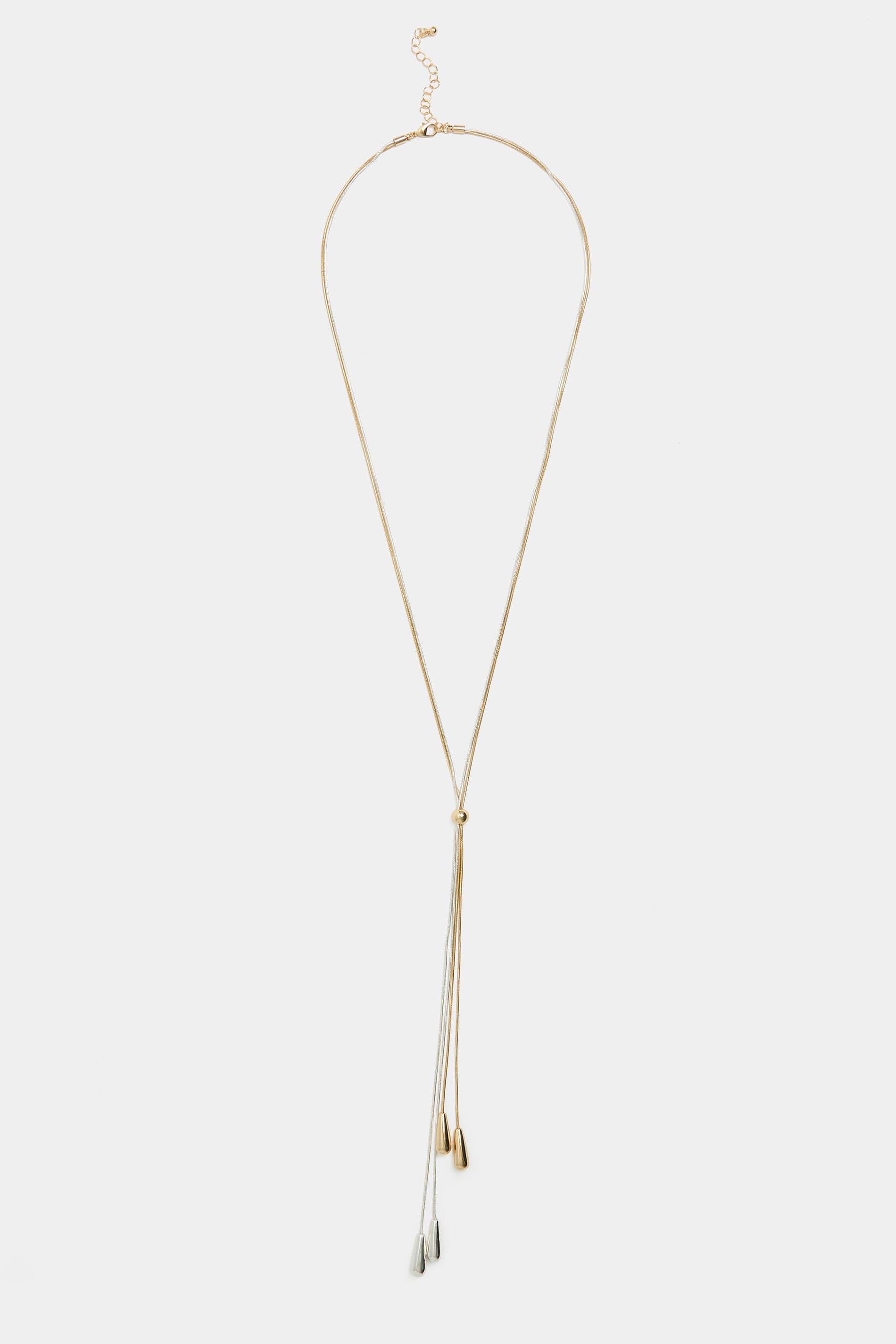 Yours Silver Tone Mixed Metal Long Lariat Necklace