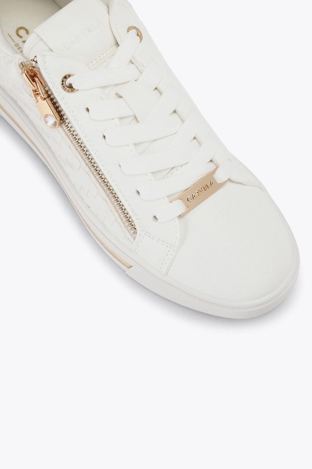Carvela Carvela Women's 'Daniella Zip Weave' Trainers in White - 4