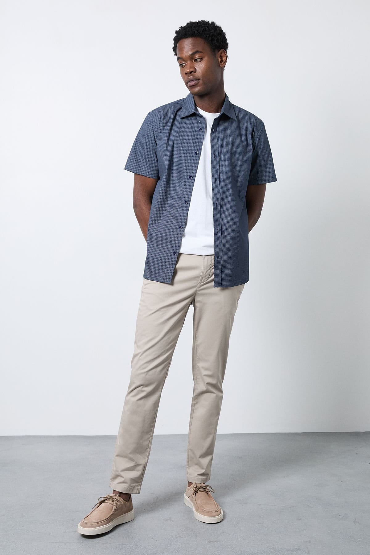 Burton Burton Men's Navy Print Short Sleeve Shirt - 4