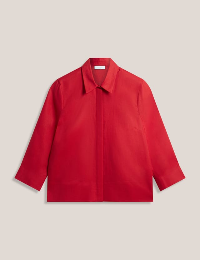 Hobbs London Hobbs London Women's Nita Collar Neck Linen Shirt in Red - 2
