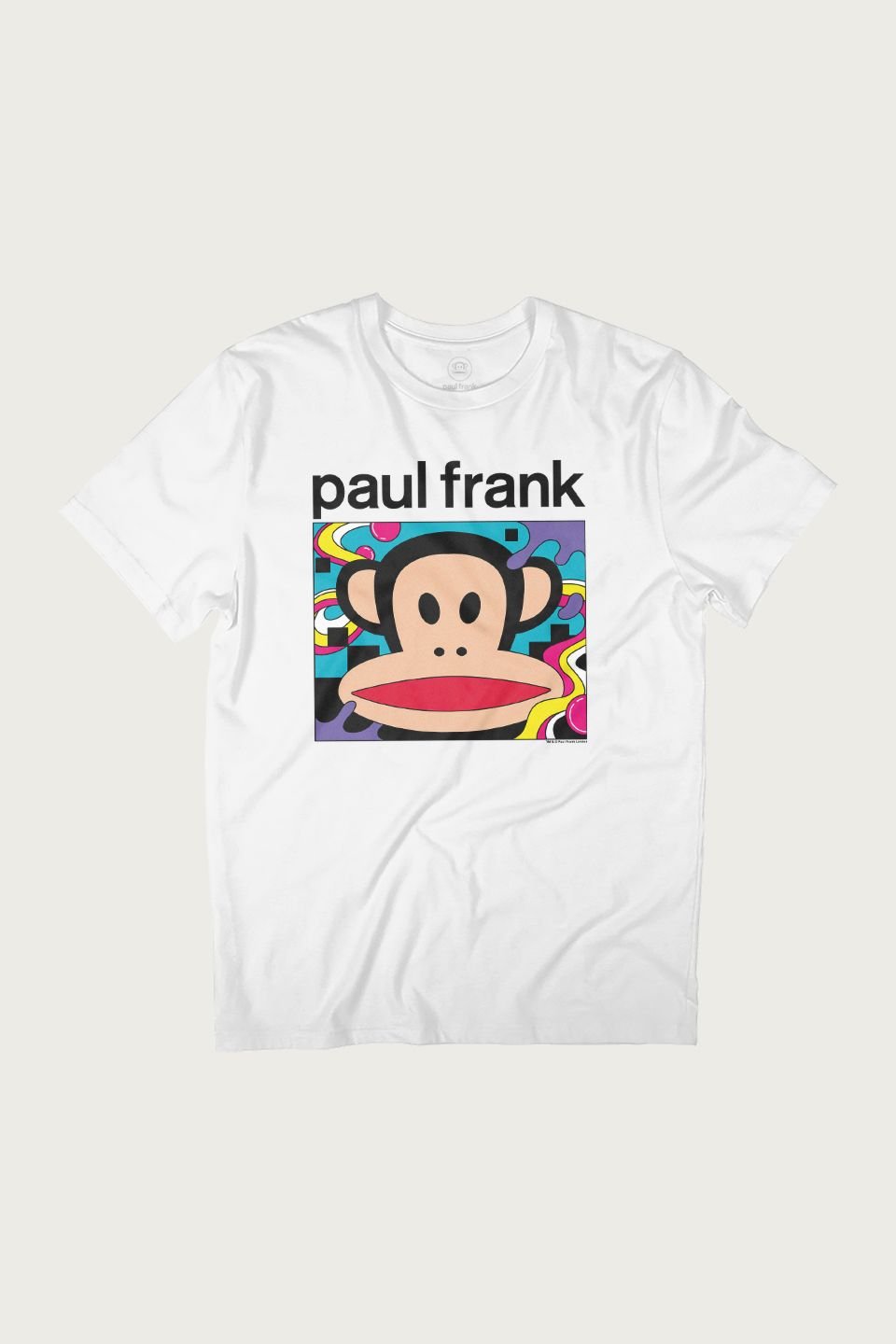 Paul Frank Paul Frank Men's Julius Face Psychedelic Frame T-Shirt in White - 2