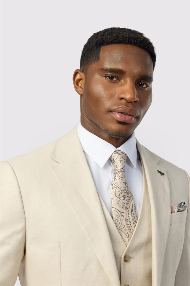 Ted Baker Ted Baker Men's Single Breasted Two Button Tailored Suit Jacket in Natural - 3