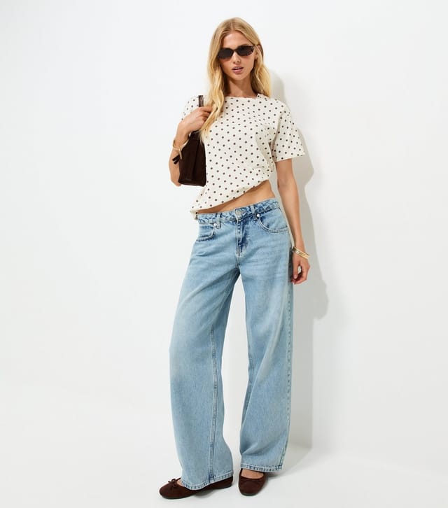 New Look Women's Cream Cotton Spot Print Easy T-Shirt New Look - 3