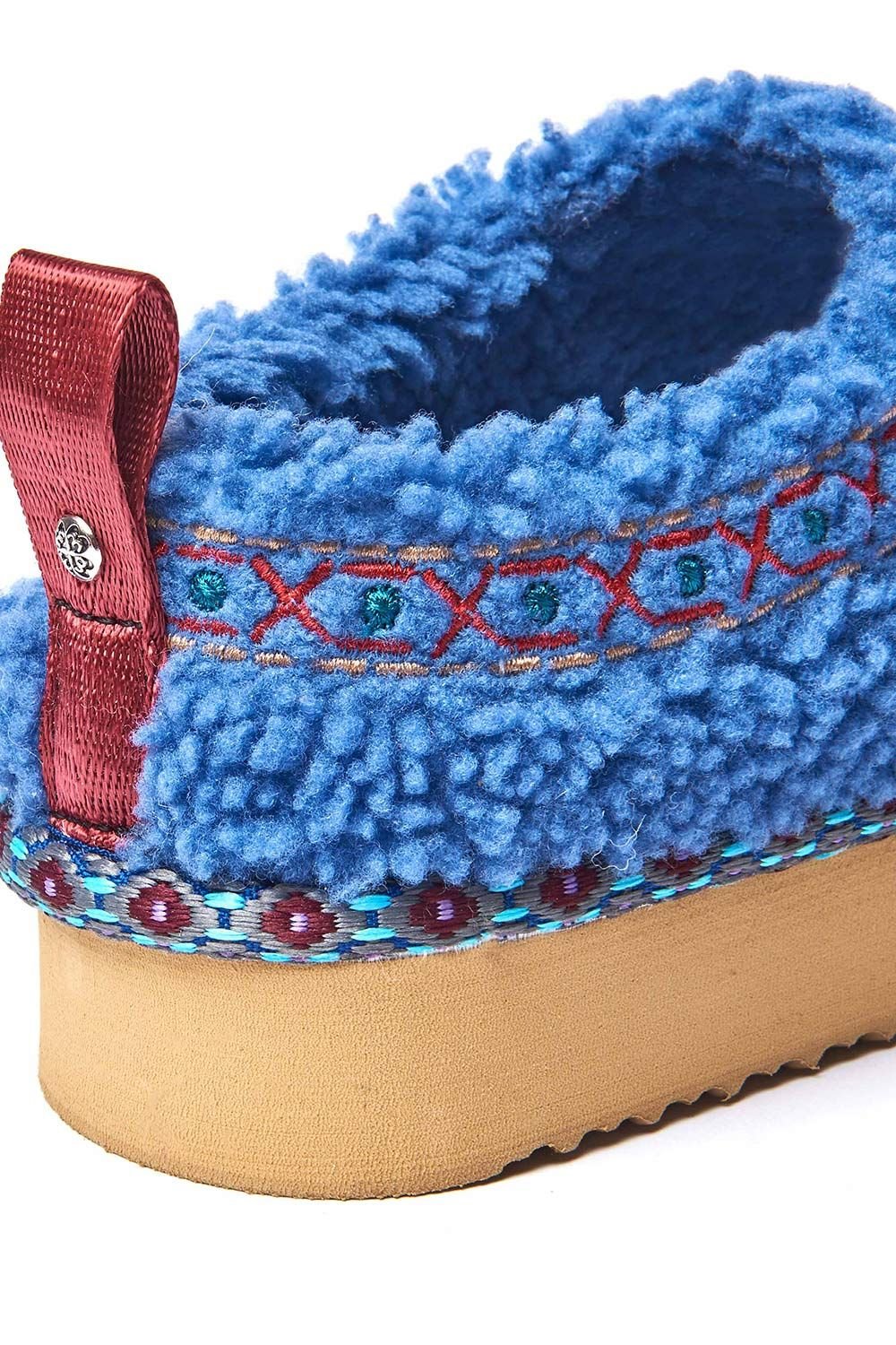 Moshulu Moshulu Women's 'Cuba' Woolly Mule Slippers in Blue - 4