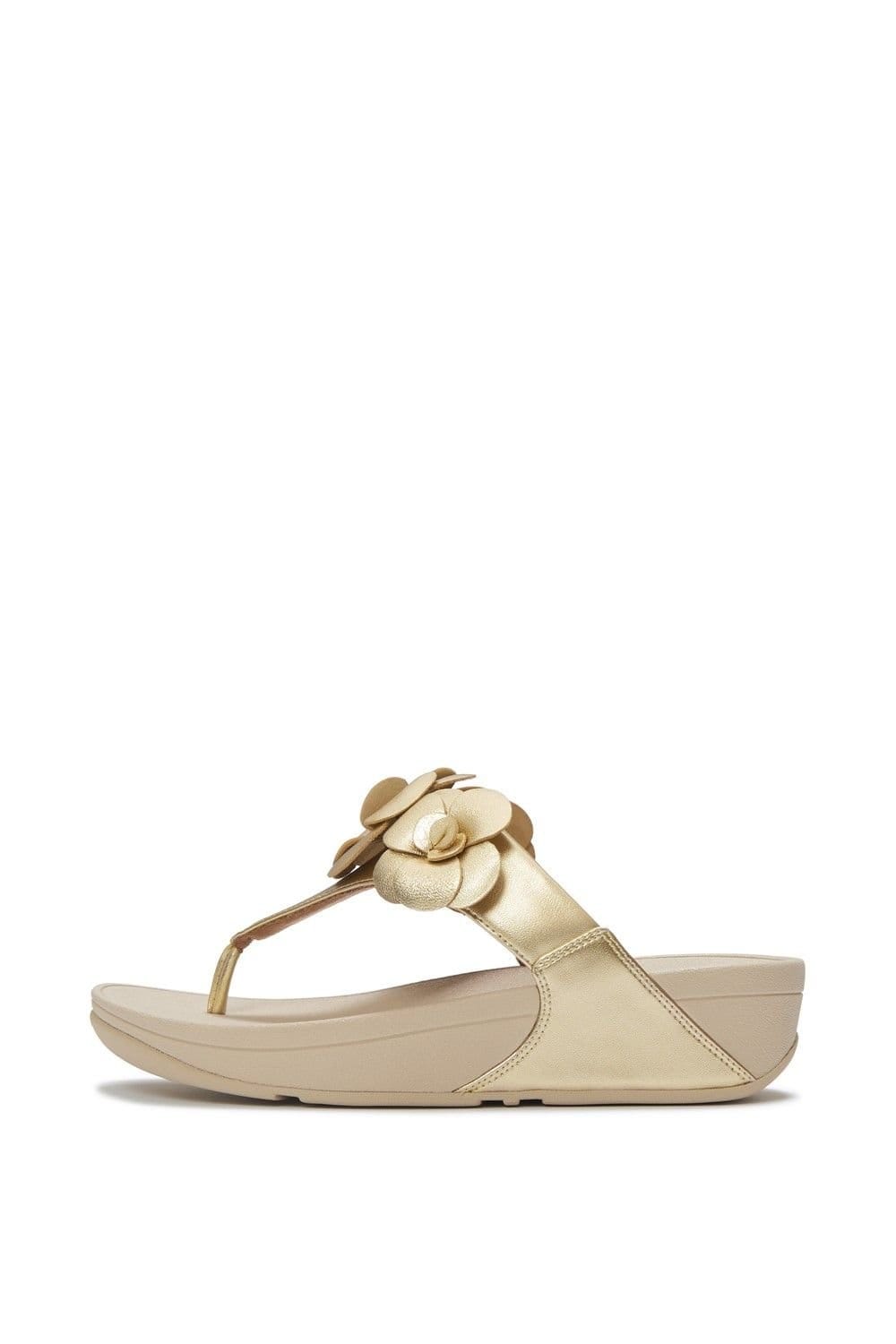 FitFlop FitFlop Women's Lulu Flower Toe-Post Sandals in Gold - 4