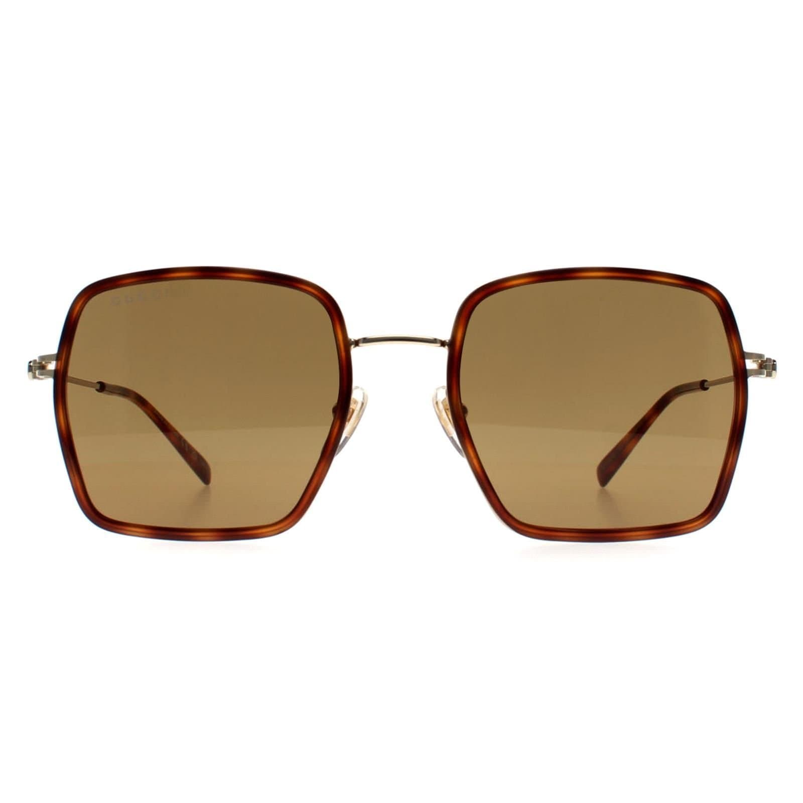 Gucci Gucci Women's Square Havana Gold Brown GG1848S