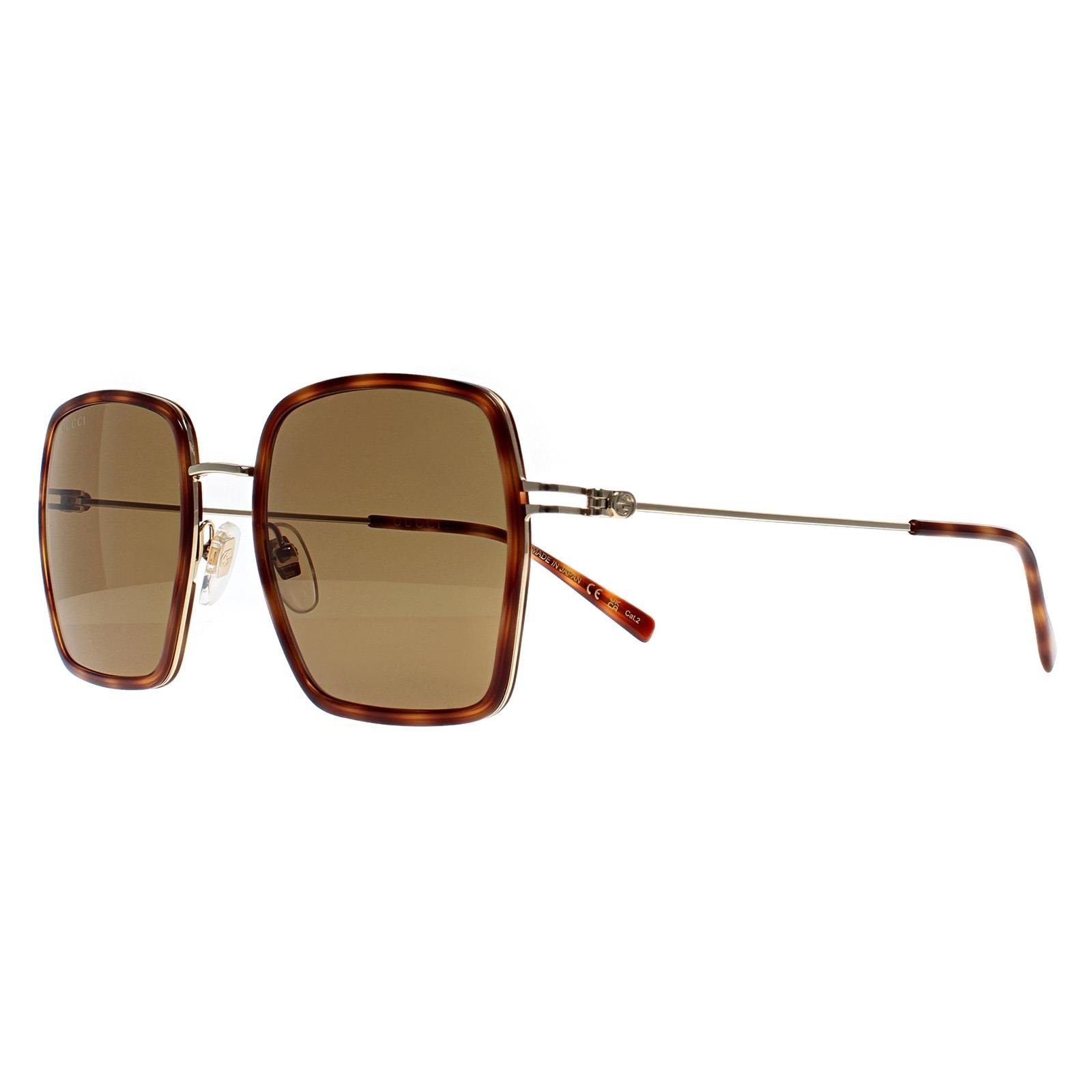 Gucci Gucci Women's Square Havana Gold Brown GG1848S - 2