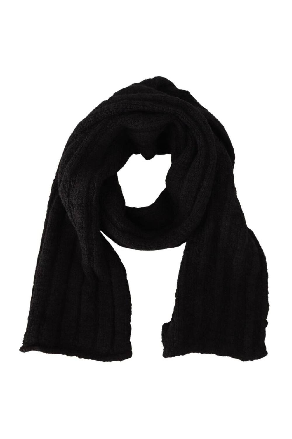Dolce & Gabbana Dolce & Gabbana Women's Black Virgin Wool Knitted Warmer Shawl Scarf - 1