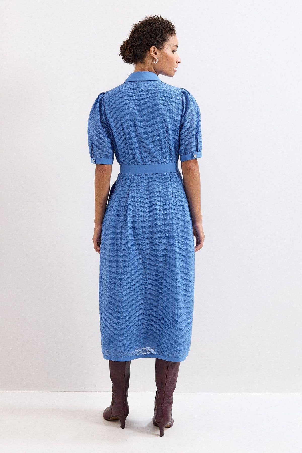 Phase Eight Phase Eight Women's Casey Belted Midi Dress in Bright Blue - 4