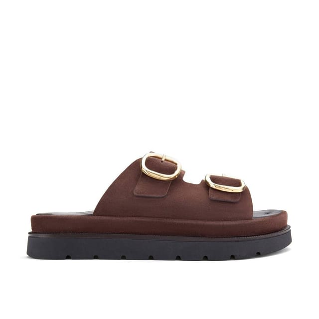 Clarks Clarks Women's Sorella Mule Brown Suede Flat Sandals, Flatforms, Sliders - 3