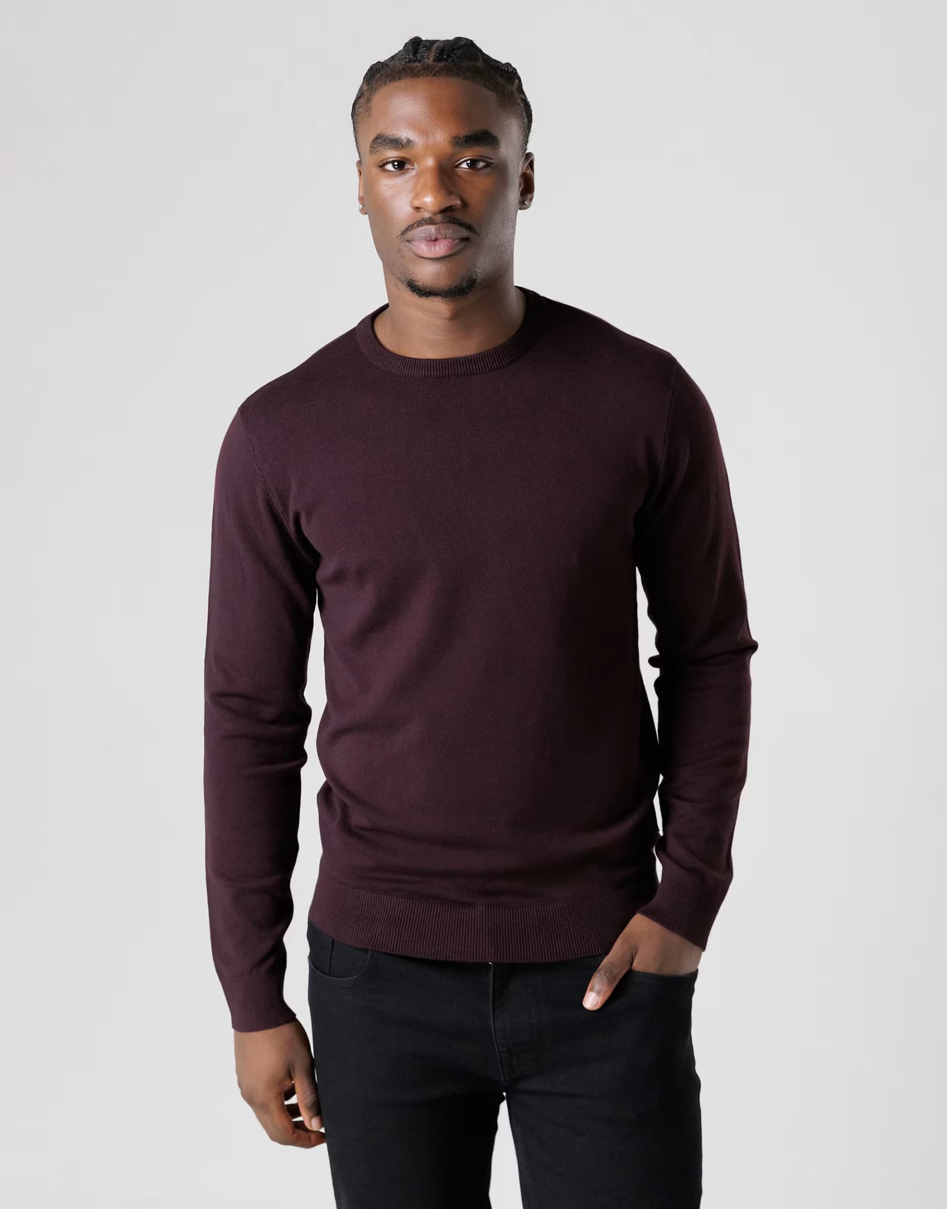 ASOS French Connection Crew neck long sleeve knitted jumper in wine
