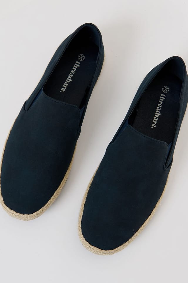 Threadbare Threadbare Men's Faux Suede Slip On Espadrilles in Navy - 3