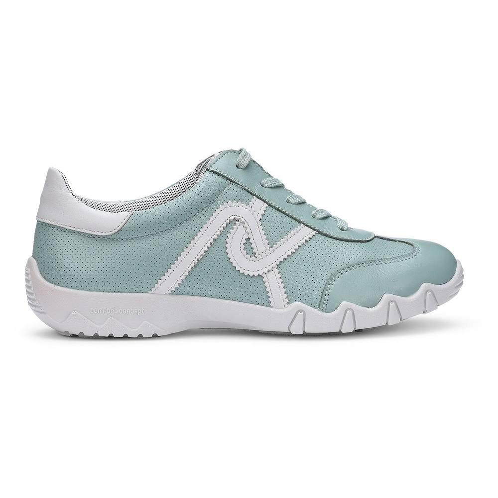 Hotter Hotter Women's 'Marianne' Leather Trainers in Duck Egg Blue - 3