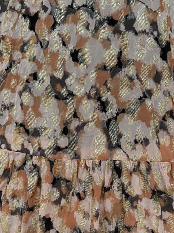 unbranded Y2K Metallic Floral Jacquard Midi Skirt Shimmer Abstract Print | Boho Glam A-Line Festival Party