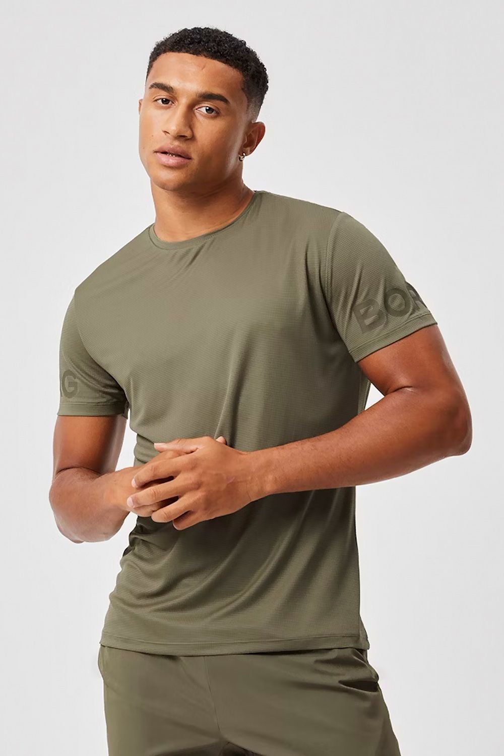 Bjorn Borg Bjorn Borg Men's Light Breathable Sport Athletic T-Shirt in Grey - 3