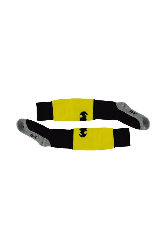 Hingly Hingly Men's 1 Pack Knee High Fun Patterned Hockey Socks - Batman in Black - 2