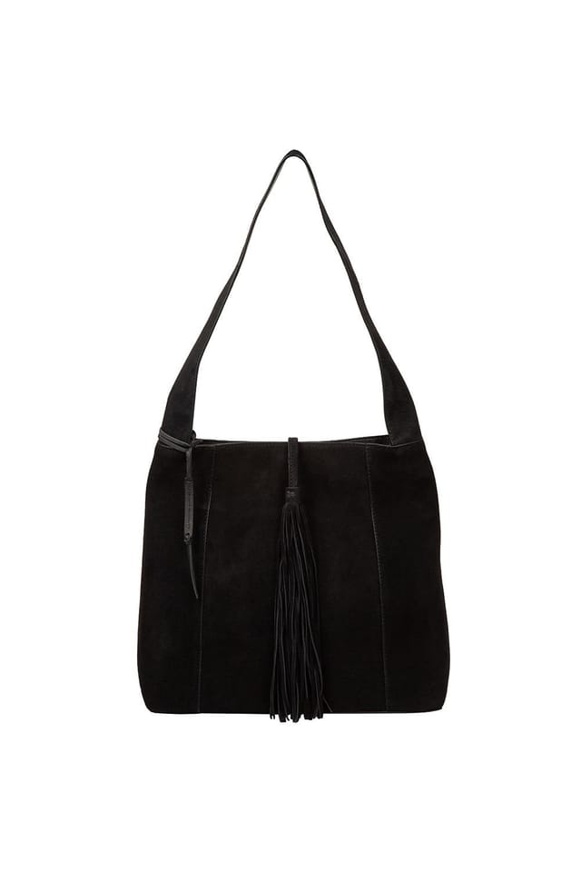 Cultured London Cultured London Women's 'Anitta' Suede Shoulder Bag in Black - 2