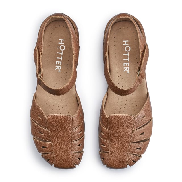 Hotter Hotter Women's Extra Wide 'May' Fisherman Sandals in Tan - 3