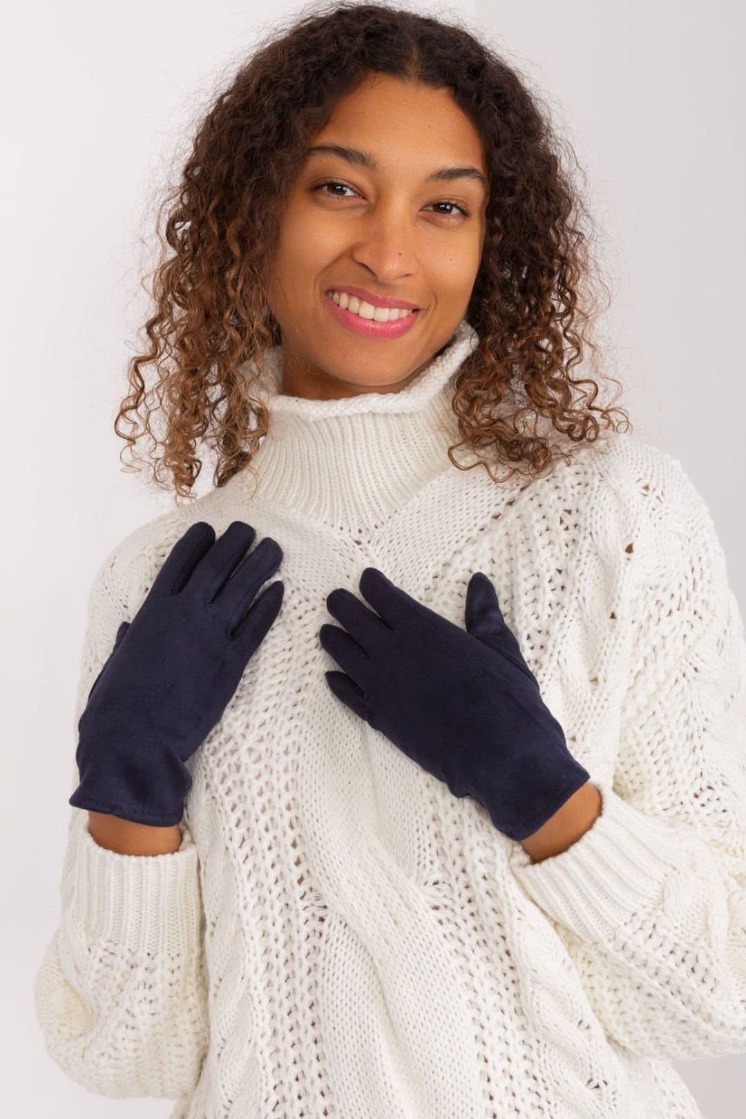 Love Lace Love Lace Women's Insulated Touchscreen Gloves with Embroidered Flower Finger in Blue